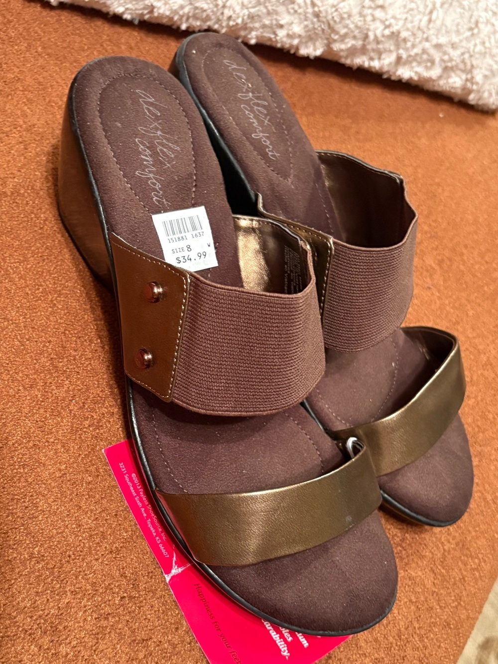 Dexflex Comfort Wedge Sandals - Stretch Strap Casual Slide